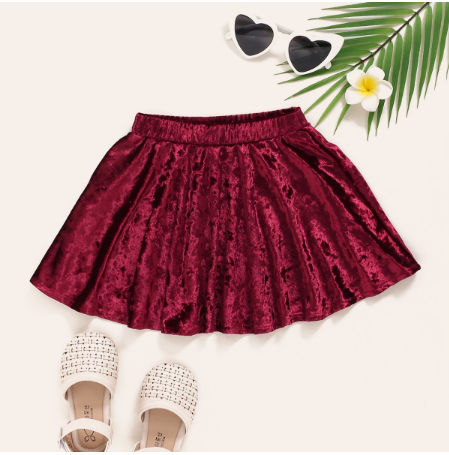 Velvet Pleated Tutu Skirt