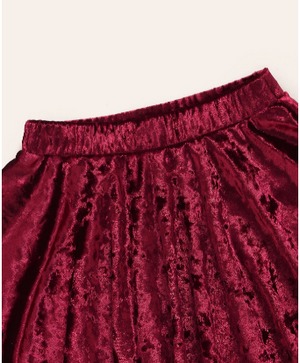 Velvet Pleated Tutu Skirt