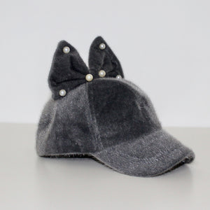 Velvet Hat with Bow